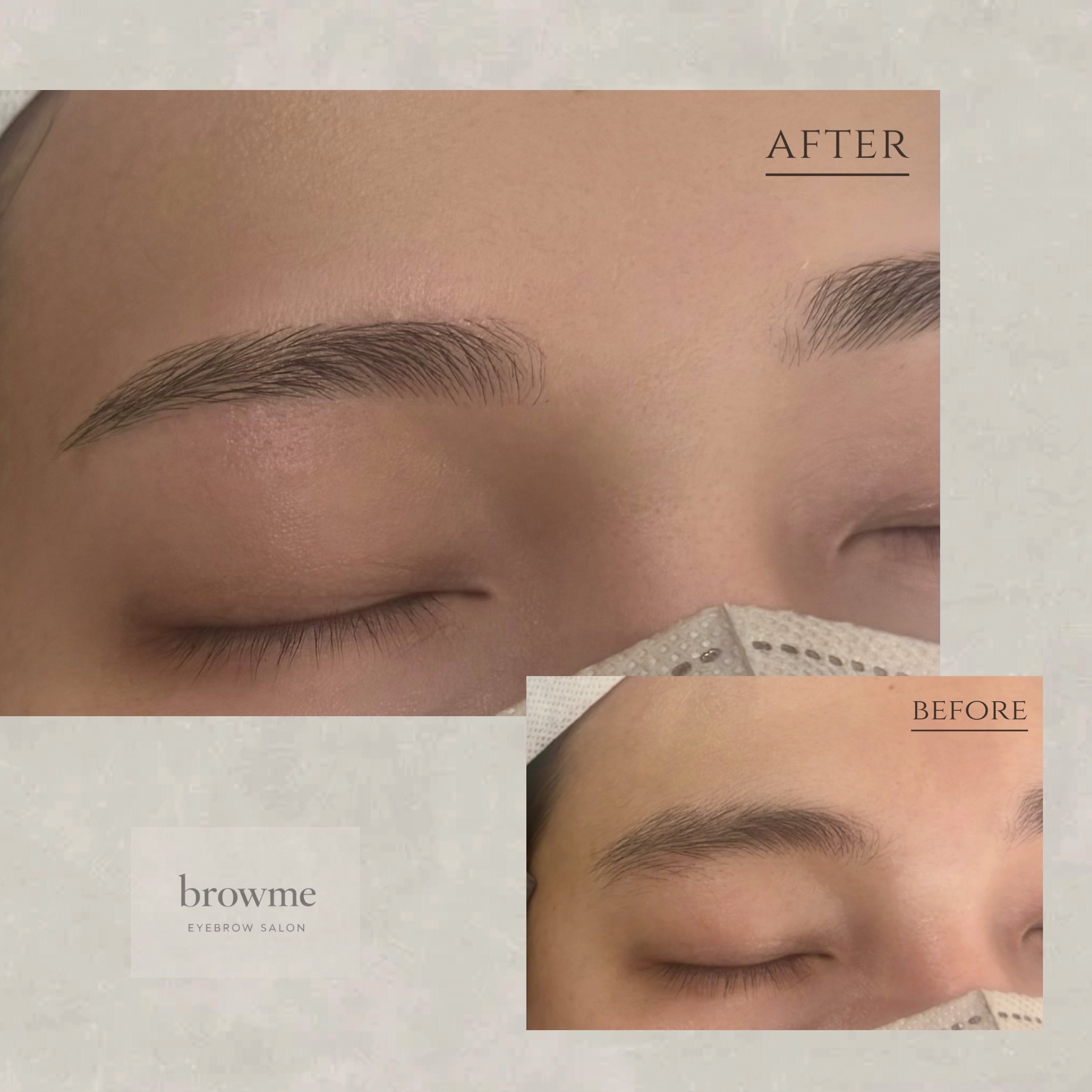 似合わせアイブロウWax＋間引きの施術Before/After